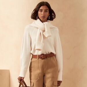 BR Ivory Ribbed Sweater 100% Merino Wool